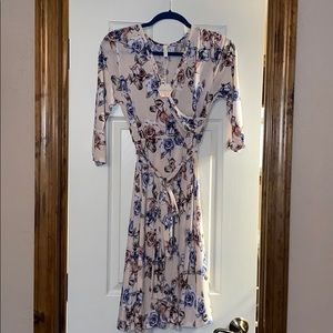 PinkBlush flower wrap dress NWT